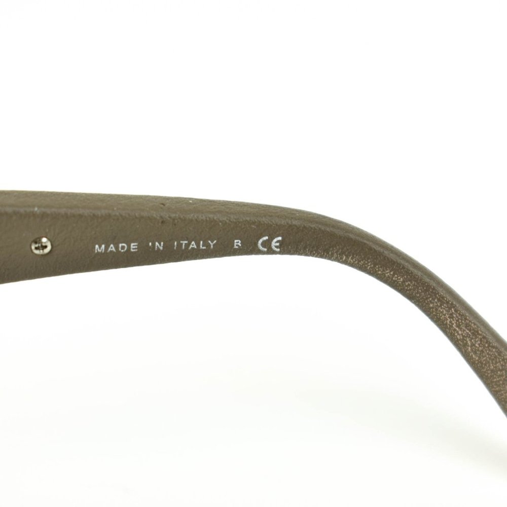 CHANEL "Chain": Taupe Leather CC Sunglasses (kt) - Picture 8 of 10